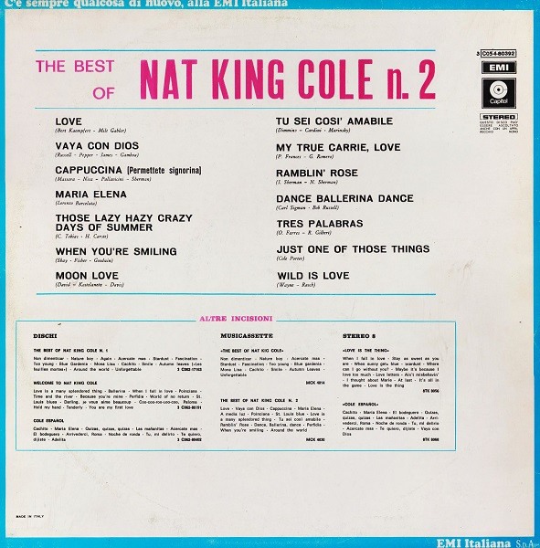 Nat King Cole – The Best Of Nat King Cole N.2 - Plak LP