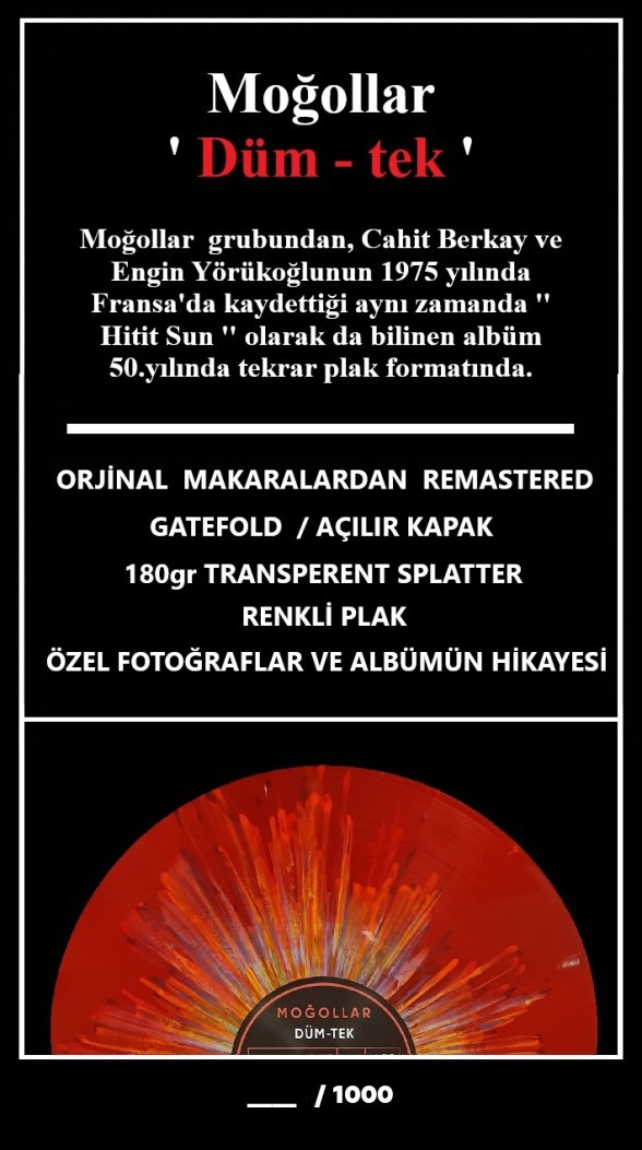 Moğollar - Düm Tek (Splatter Renkli Plak) - Plak LP