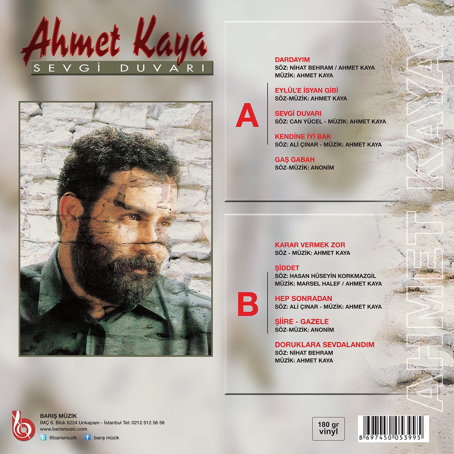 Ahmet Kaya - Sevgi Duvarı (Kırmızı Baskı) - Plak LP 
