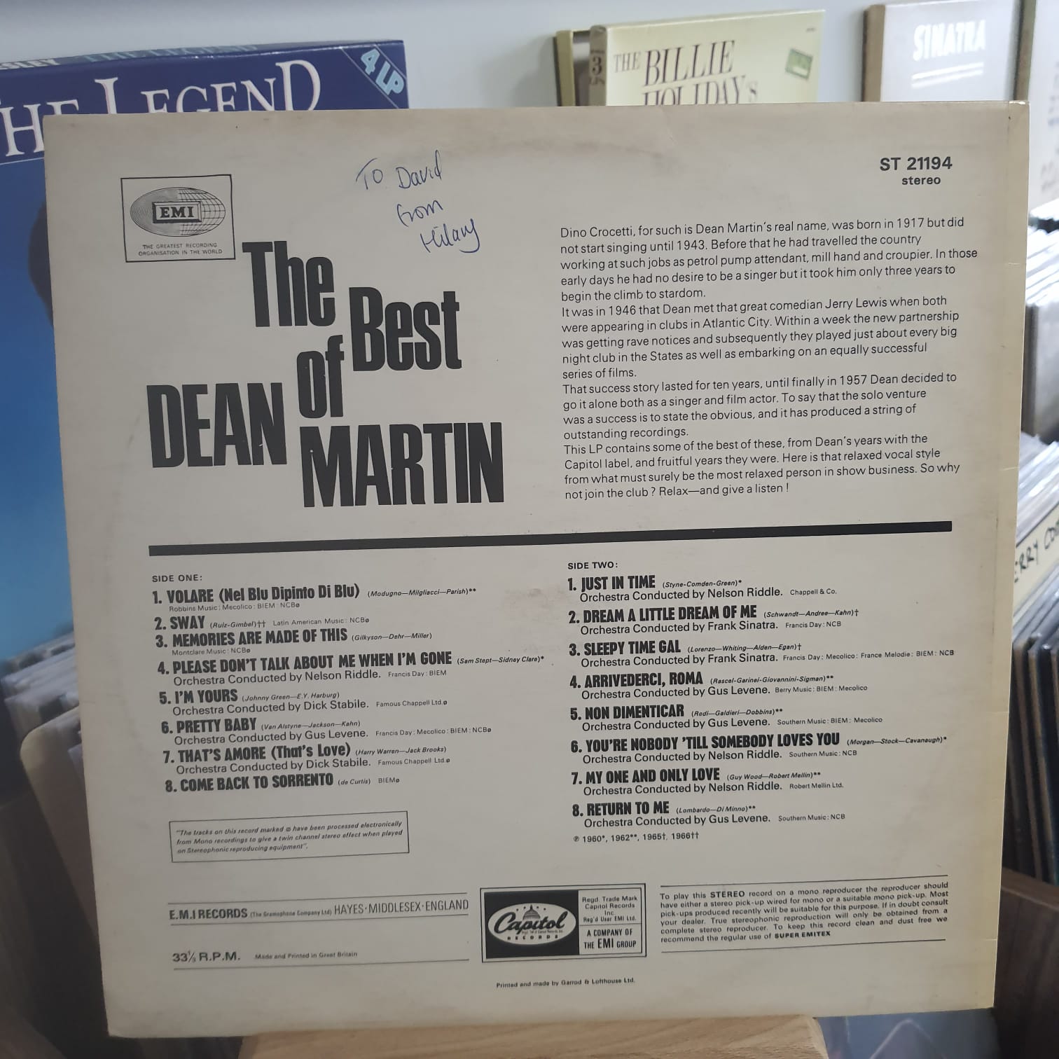Dean Martin – The Best Of Dean Martin  -Plak LP