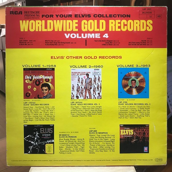 Elvis Presley – Elvis' Gold Records - Volume 4 - Plak LP