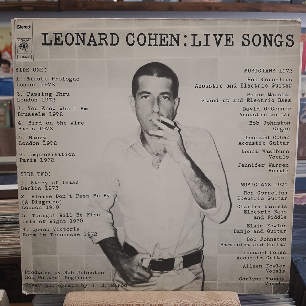 Leonard Cohen – Live Songs - Plak LP