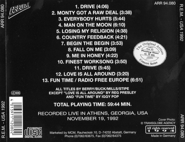 R.E.M. – USA 1992 - Müzik CD