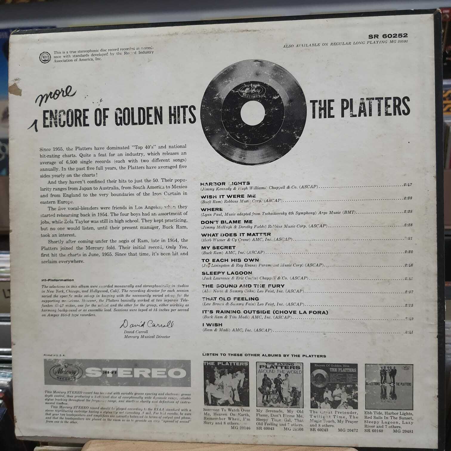 The Platters – More Encore Of Golden Hits -Plak LP