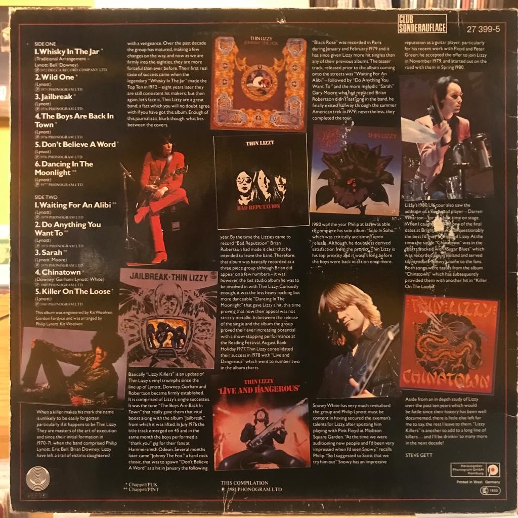 Thin Lizzy – Lizzy Killers - Plak LP