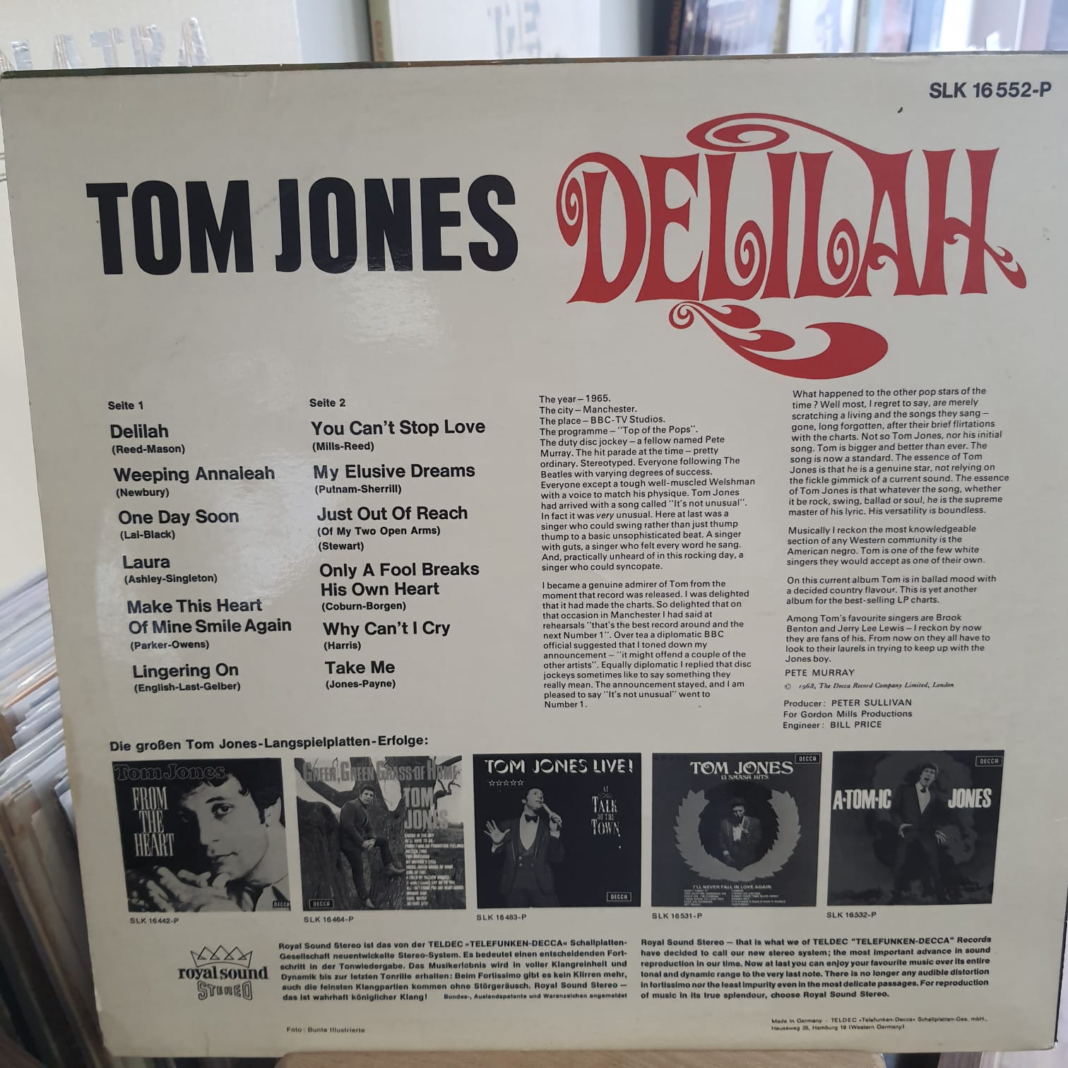 Tom Jones – Delilah - Plak LP